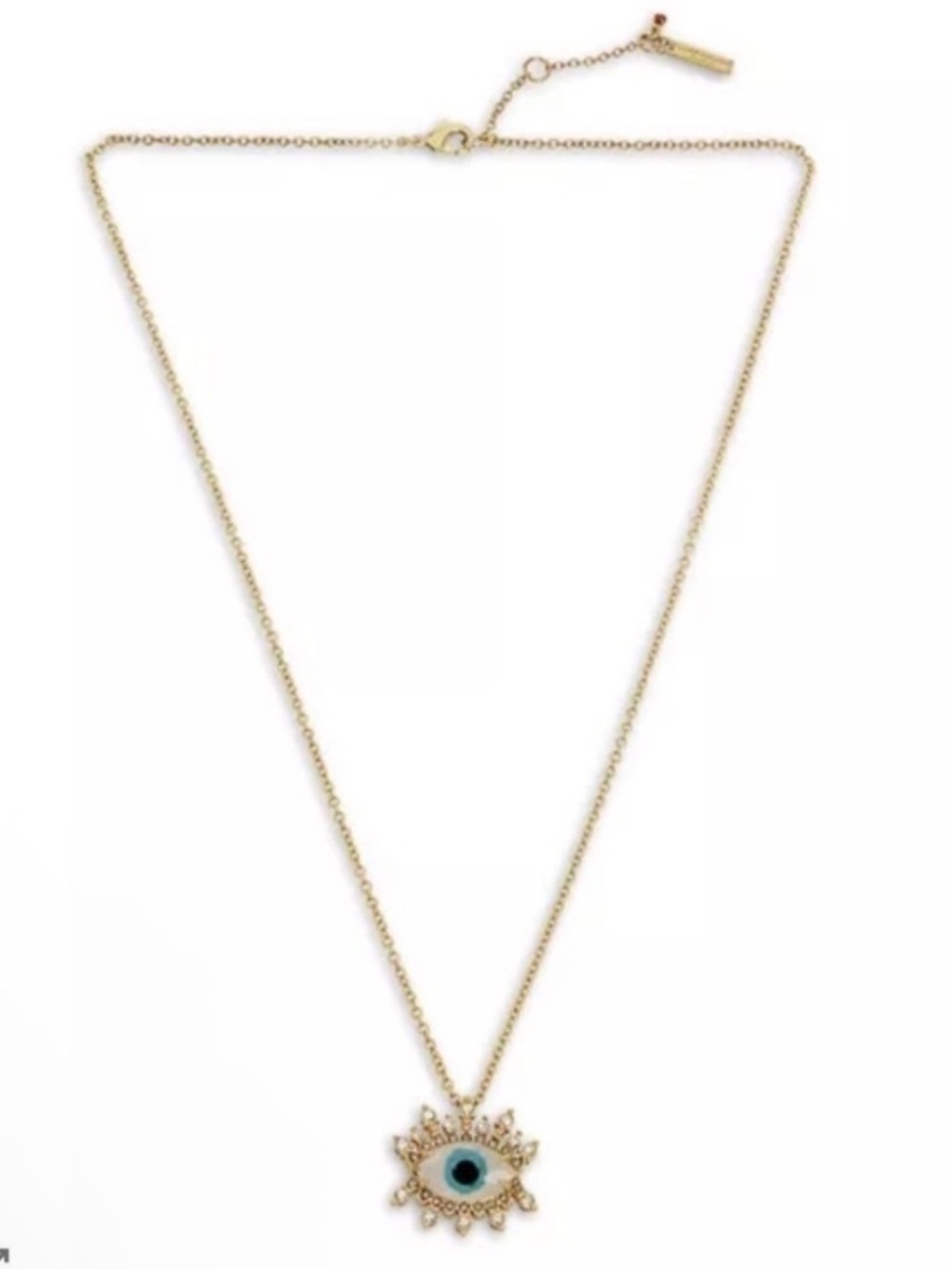Kurt Geiger London Evil Eye Pendant Necklace Gold Tone Crystal